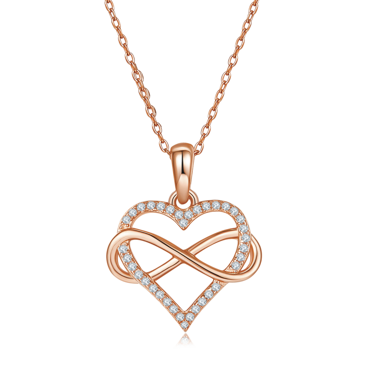 Entangled Infinite Love Pendant S925 Silver Moissanite Grade D 0.18CT
